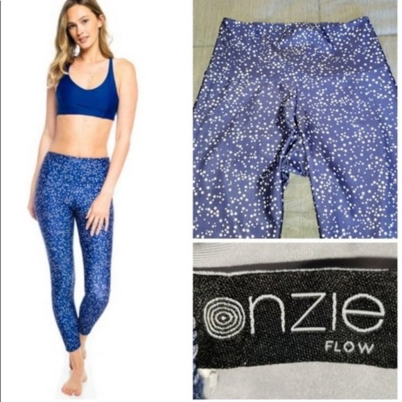 Neiman Marcus Onzie Blue Star Leggings S/M - Picture 1 of 5